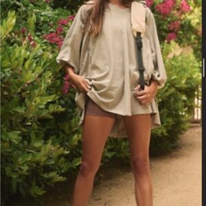 Free People Movement sporty era Tunic Oversized Beige Top
